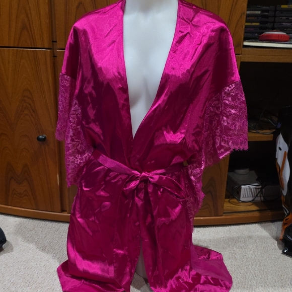 La SENZA Other - La SENZA Fuchsia Satin Lace Robe